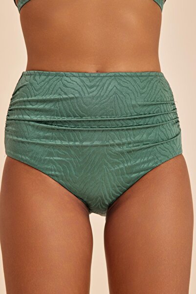 Amarelle Πράσινο μπικίνι με ψηλόμεσο μπικίνι εφέ σύσφιξης με κορδόνι μπροστά