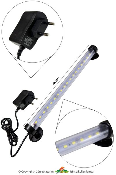 Evcil Şehri Akvaryum Aydınlatma LED Lamba 50 cm Beyaz 6500K