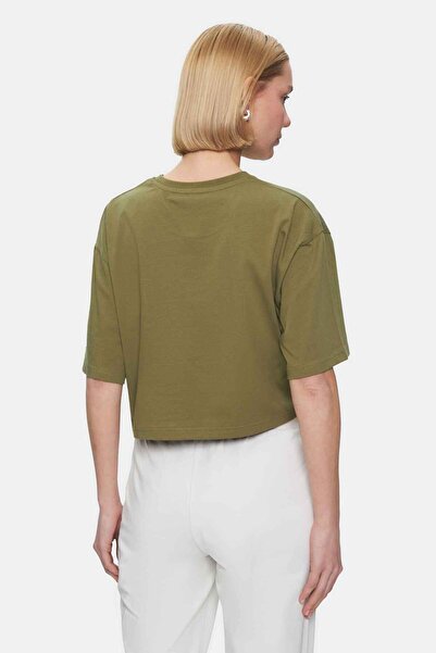 UCLA Γυναικείο μπλουζάκι HELENA Green Crew Neck Κεντημένο Oversize