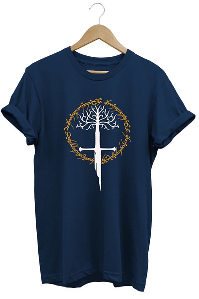 remonz Μπλουζάκι Lotr Gondor Narsil με στάμπα 100% βαμβακερό κανονικό μαύρο