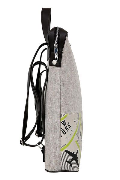 Dogo Unisex Vegan Leather Gray Shoulder Bag - New York Ticket Design