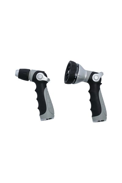 ACE 2-Piece Zinc and TPR Hose Nozzle Set with Rear Thumb Trigger