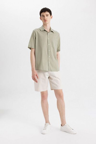 DeFacto Relax Fit Polo γιακά βαμβακερό κοντομάνικο πουκάμισο C7598AX24SM