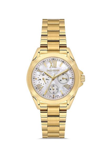 Dice Kayek Dk.1.Ag1376.03 All Functions Active Steel Cord 5 Atm Water Resistant Gold Color Women's Watch