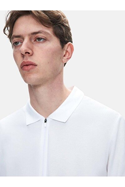 Ltb Lozoko White Men's Polo Neck Short Sleeve Regular T-Shirt 1225841886089100