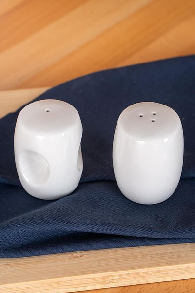 ACAR Bianco Perla Salt and Pepper Shakers Set - 7 cm