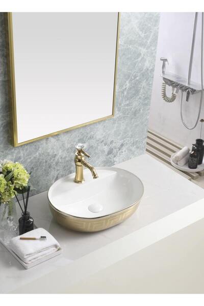 harmeh TEZGAH ÜSTÜ ÇANAK LAVABO H120 49X37*14 CM