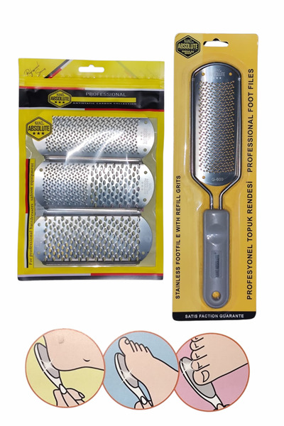 Nano Absolute Topuk Rendesi+3 Adet Yedek Başlık Seti Profesyonel Ayak Bakımı ...