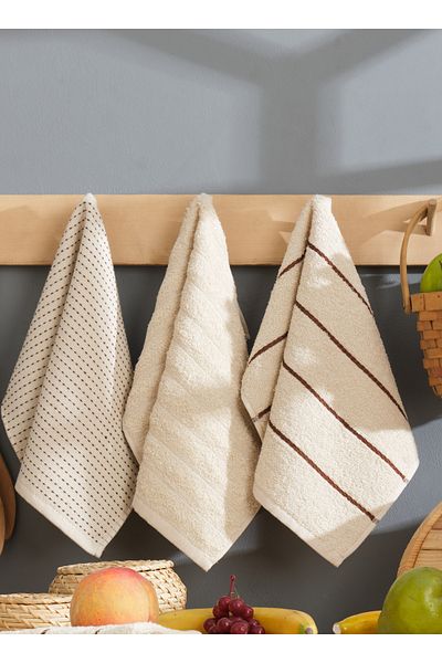 Denia Home Textile طقم لونا مكون من 6 مناشف للمطبخ واليد والوجه مقاس 30x50 سم
