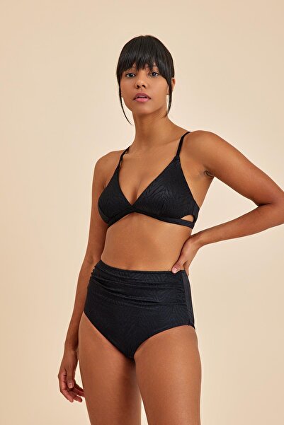 Amarelle Μπικίνι με ψηλόμεσο μπλουζάκι μπαλίνι μαύρο χρώμα εφέ σύσφιξης