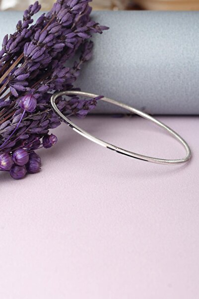 BY BARUN SİLVER Ajda Bilezik Kibrit Çöpü Halka 925 Ayar Gümüş Bilezik