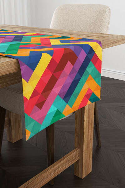 Cango Home Yellow Ethnic Motif Abstract Patterned Digital Printed Runner Cgh1349-Rn