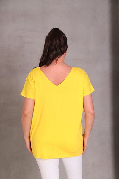 Esina Women's Viscose Blouse Stone Detailed Front and Back V-Neck