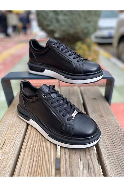 Pierre Cardin 10224 Black Leather Casual Shoes