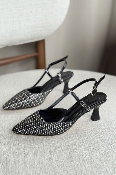 GOFFSHOES Women's Erica Heeled Shoes - Straw-Black