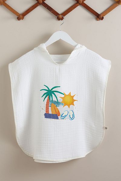 Tuğba Kuğu 4 Layer Muslin Poncho - Summer Vibes