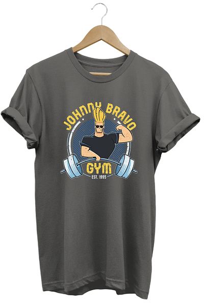 remonz Johnny Bravo Gym Printed 100% Cotton Regular T-shirt