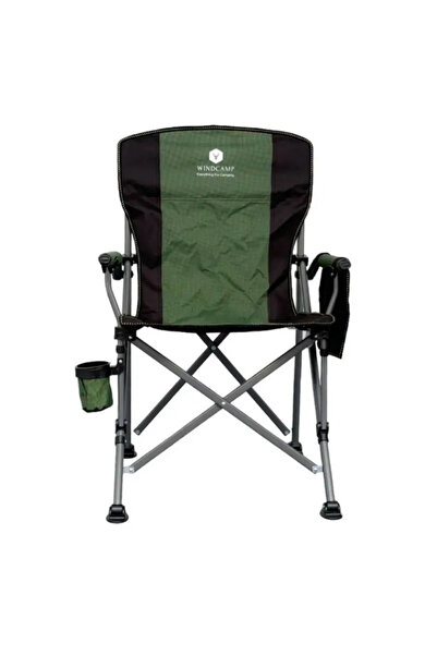 windcamp Katlanır Kamp Sandalyesi Lüks Haki 150kg Taşıma