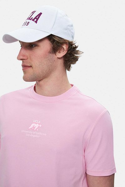 UCLA Fabio Light Pink Crew Neck Printed Standard Fit Men's Tshirt