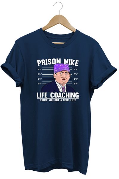 remonz The Office Prison Mike Printed 100% Cotton Regular T-shirt T-shirt κανονικού μεγέθους