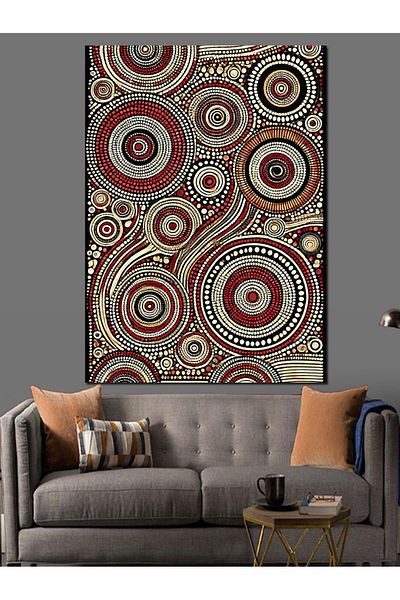 Tablomega Abstract Circular Patterns Decorative Canvas - Mdf Wooden Painting