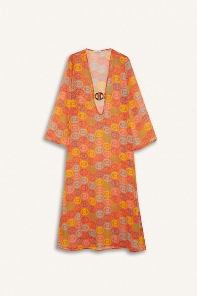 DeFacto DeFacto x Declara Print Maxi-Strandkleid aus Tüll - Langarm C5789AX24HS
