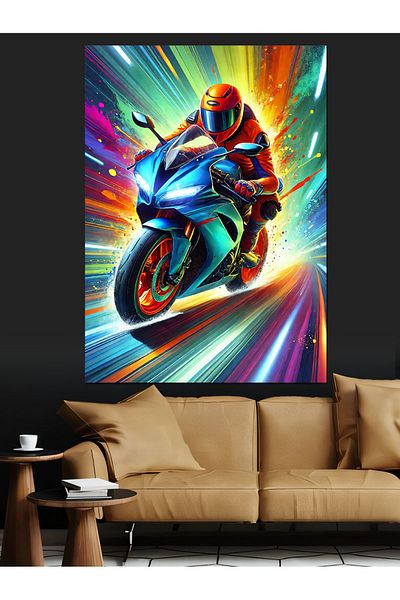 Tablomega Motor rapid și pânză decorativă Neon Motion - MDF Lemn