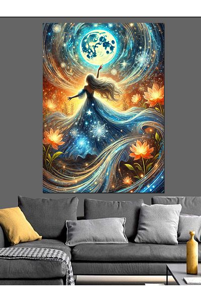 Tablomega Pânză decorativă pentru femeie Sky and Stars - Lemn MDF