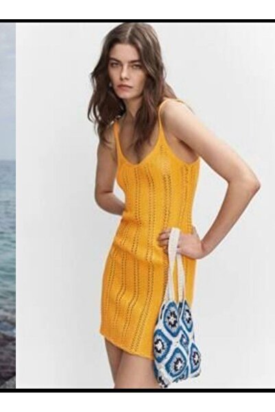 Butik ALLBUCKS , Askılı Ajurlu Mini Triko Elbise ABMNG0001