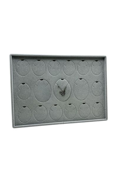 MeGass Dekor Dakka Model Suat Guel Astları Gray Color 17 Li Pad Jewelry Display Table