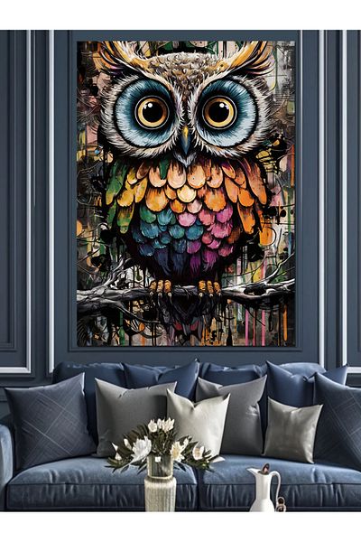 Tablomega Cute Confused Owl Decorative Canvas - Mdf Wooden Painting