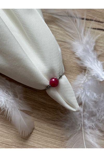 Pel Design Ruby Stone Adjustable Steel Wire Ring