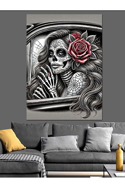 Tablomega Tattooed Gothic Woman Decorative Canvas - Mdf Wooden Painting
