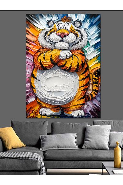 Tablomega Cute Tiger Decorative Canvas - Ξύλινο ΜDF Πίνακας