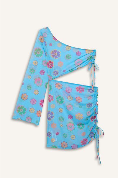 DeFacto Mini-Strandkleid mit One-Shoulder-Blumenprint - Declara x DeFacto C5798AX24HS