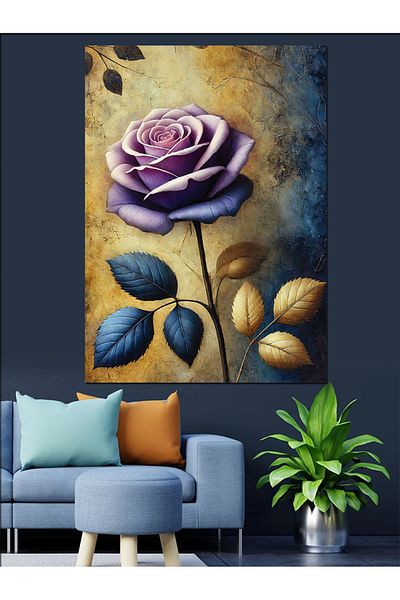 Tablomega Pânză decorativă oficială Purple Rose - Lemn MDF