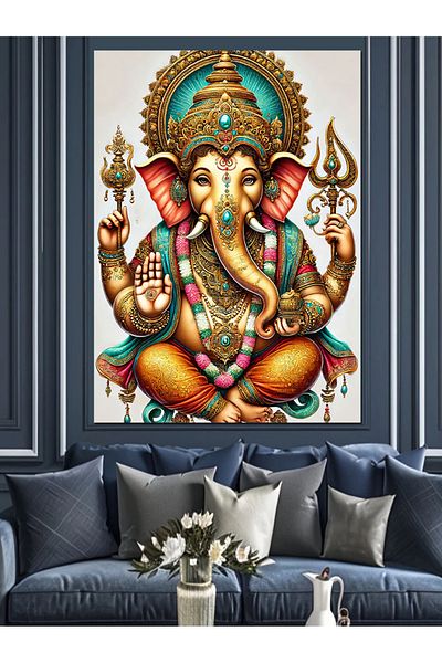 Tablomega Pânză decorativă cu desen Ganesh - MDF Lemn