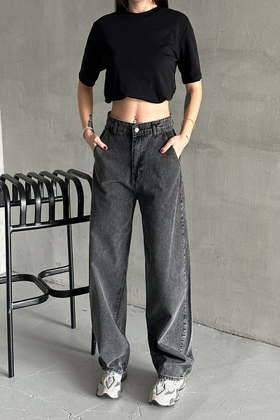 XRAY JEANS Women's Jean Wide Leg Baggy Wide Smoked Denim Trousers