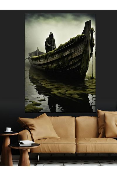 Tablomega Magician Driving a Boat Decorative Canvas - Mdf Wooden Painting