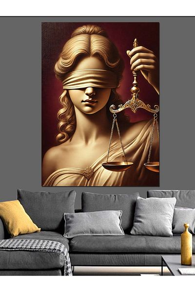 Tablomega Goddess of Justice and Balance Decorative Canvas - Mdf Wooden Painting