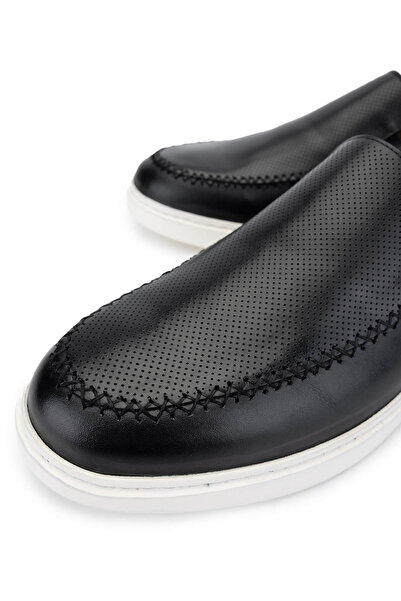 Tamer Tanca Мъжки черни мокасини от естествена кожа