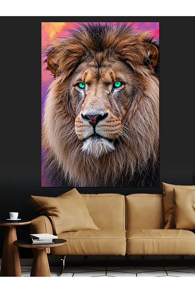 Tablomega Lion și simbolul puterii Pânză decorativă - Lemn MDF