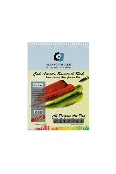 Alex Schoeller Multi-Purpose Drawing Block with Spiral A3 200Gr 20 Sheets