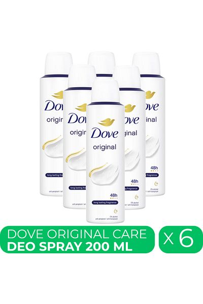 Dove Original Care, deodorant spray femei, 6 buc x 200 ml