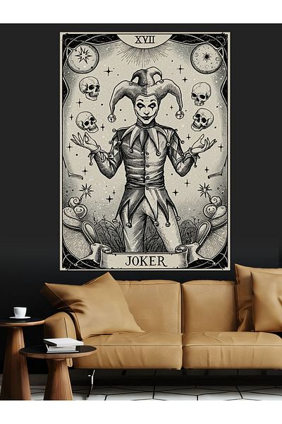 Tablomega Joker Card Figure Decorative Canvas - Mdf Wooden Painting