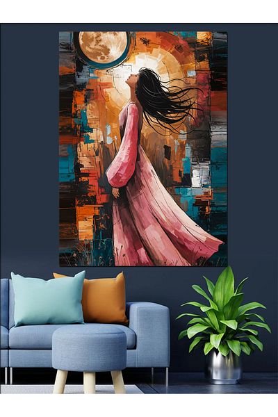Tablomega Violin and Patterns Decorative Canvas - Mdf Wooden Painting
