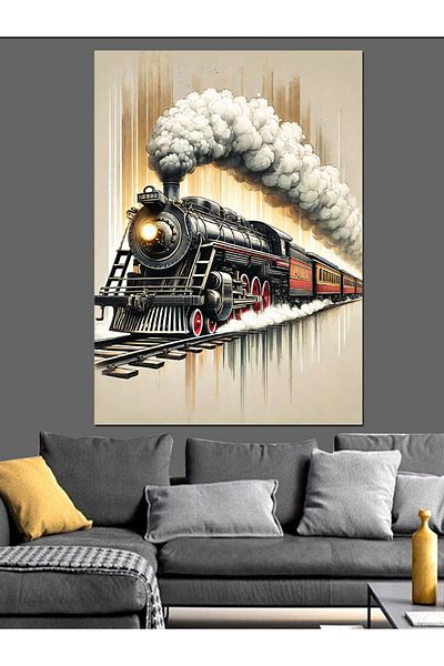 Tablomega Steam Train and Travel Decorative Canvas - Mdf Wooden Painting
