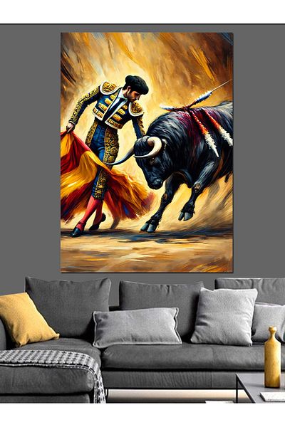 Tablomega Matador and Bullfight Decorative Canvas - Mdf Wooden Painting