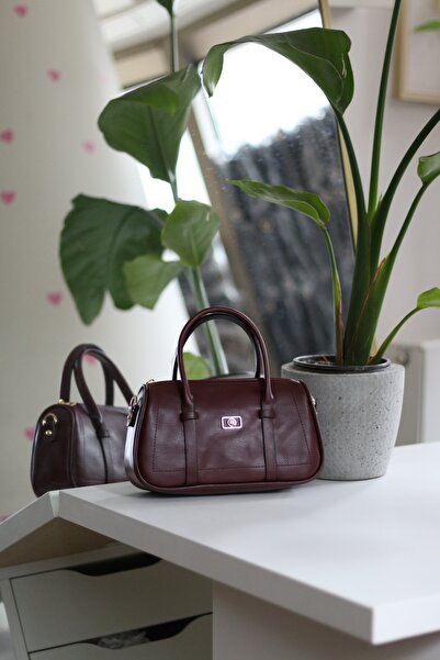 Moom Bag Жіноча бордова сумка з двома ременями, мінімалістична, для щоденного...