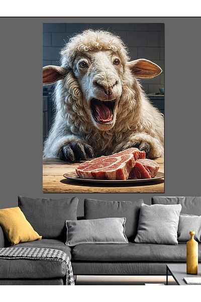 Tablomega Pânză decorativă Baffled Lamb And Chop - Lemn MDF